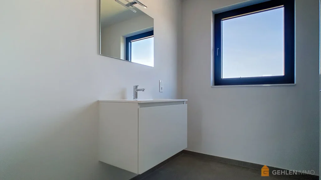 Salle de bainsd'un appartement neuf du Clos du fawetay à Jalhay.